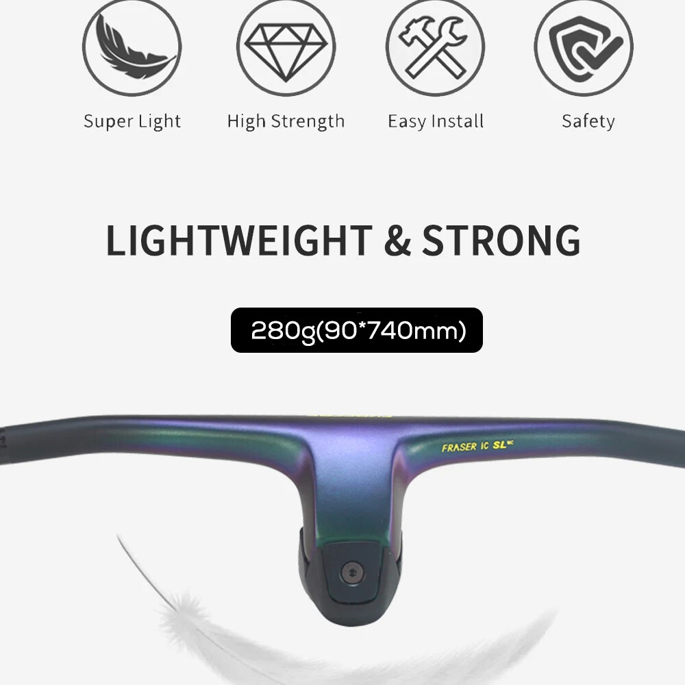 680-740mm Full Carbon Handlebar Integrated Cockpit MTB Bicycle Handlebar 10°