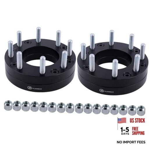 Black Forged 5×5.5 to 8×6.5 Wheel Adapters 2 Inch 2 Inch, 2PC To 8×6.5 Rims