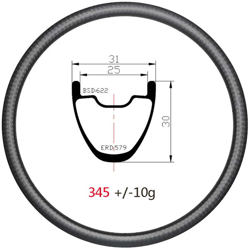 29er Carbon Rim for MTB XC Mountain Bicycle Clincher Tubeless UD Matte Glossy