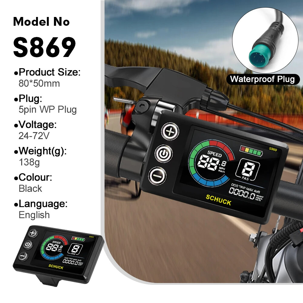 E-bike Display 24V 36V 48V 52V 60V 72V E-bike Colour SM/Waterproof Plug Display