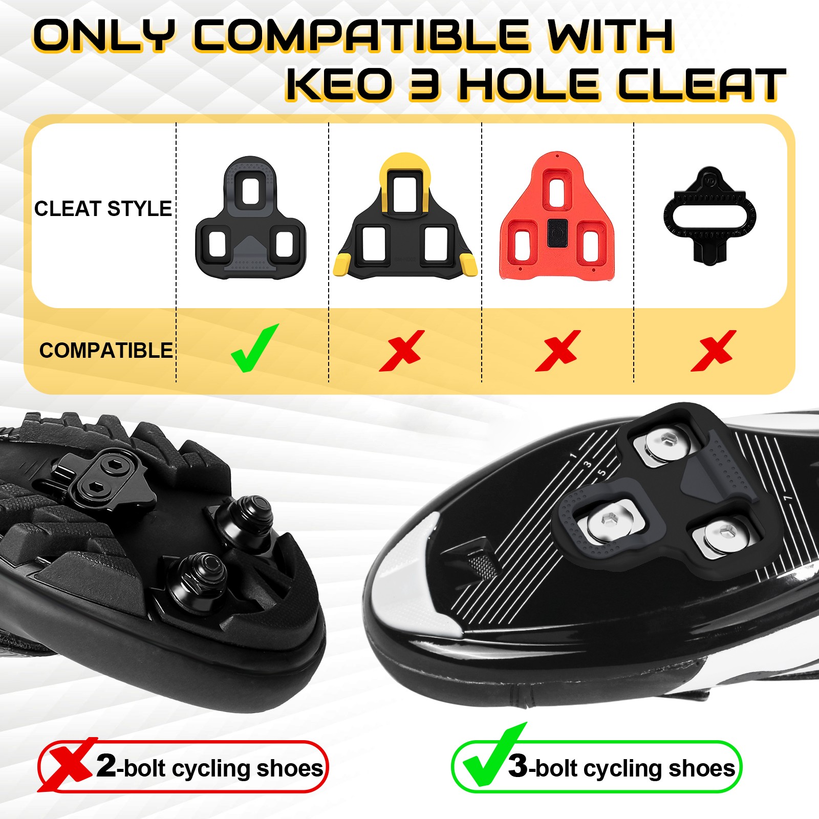 Road Bike Pedal For SPD-SL/KEO System Self-Locking Pedal With Cleats Nylon CR-Mo