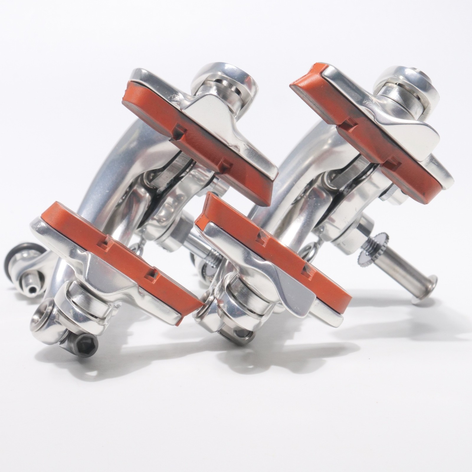 Campagnolo Record Rim Brake Calipers Front+Rear Pair Silver Dual Pivot Road