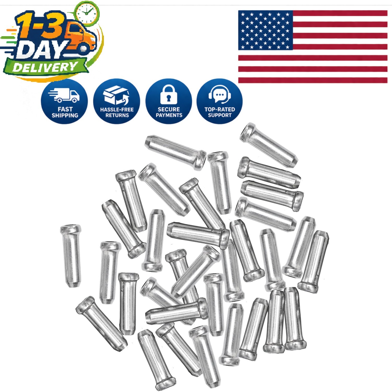 Versatile 100PCS Bike Cable End Caps – Fit 1mm to 1.8mm Cables, Durable Crimps
