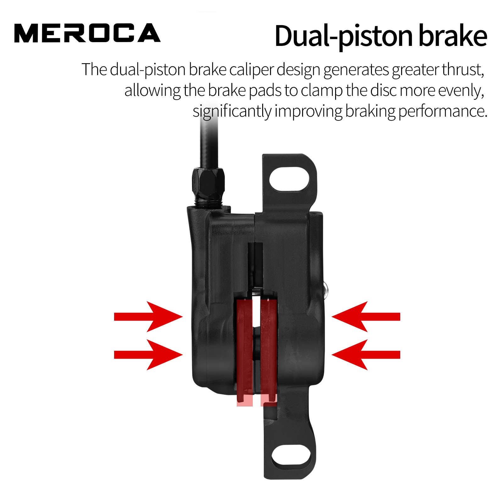 MEROCA MT500 Hydraulic Disc Brake Set MTB Bicycle Brakes Front/Rear 800/1400mm