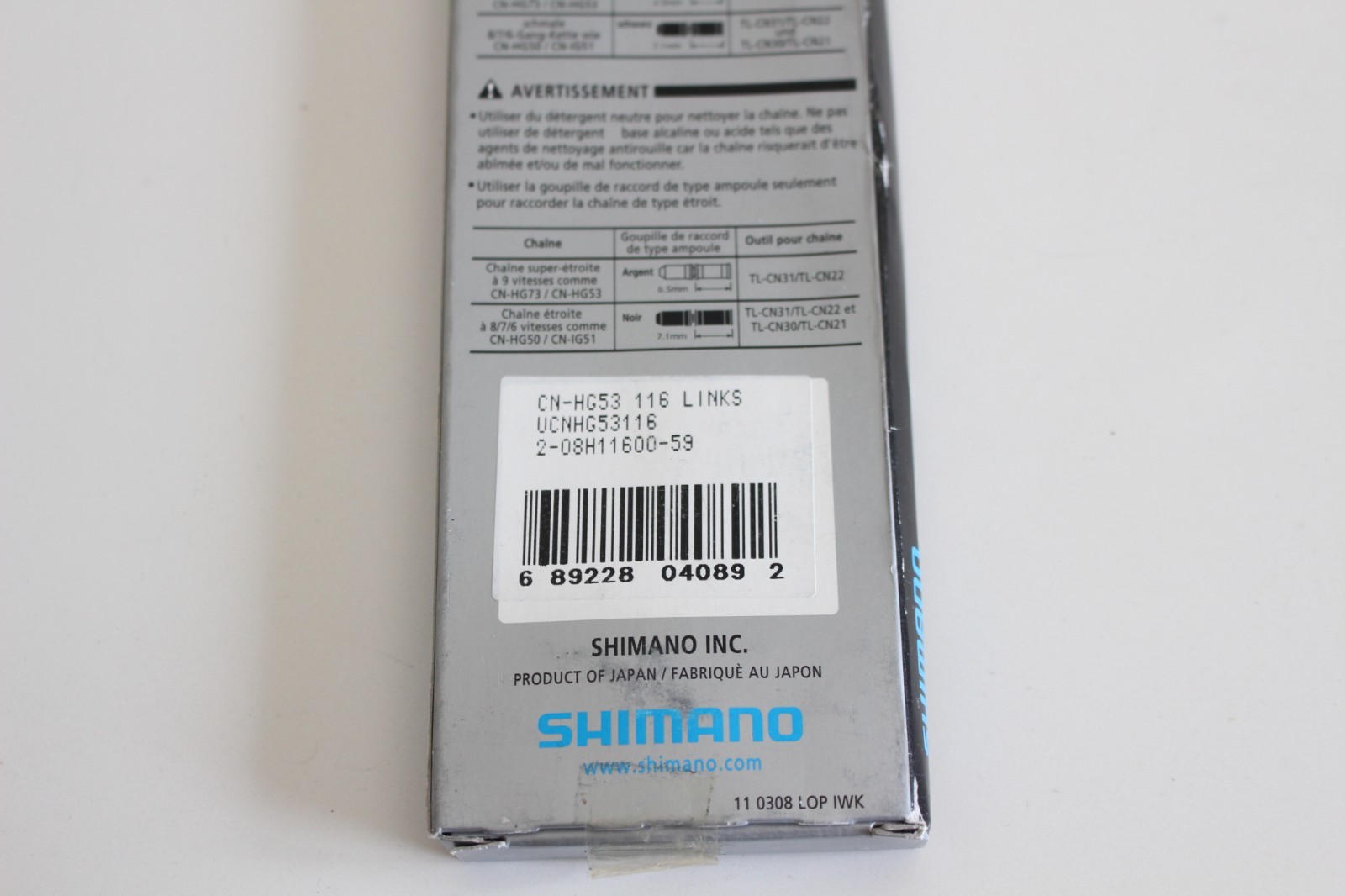 Shimano HG53 Hyperglide Bike Chain 116 L for 9 Speed NEW