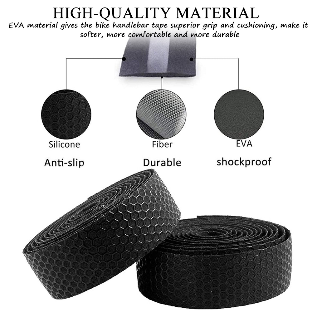 2 PCS Road Bike Handlebar Tape Bicycle Cycling Handle Bar Soft EVA Non-slip Wrap