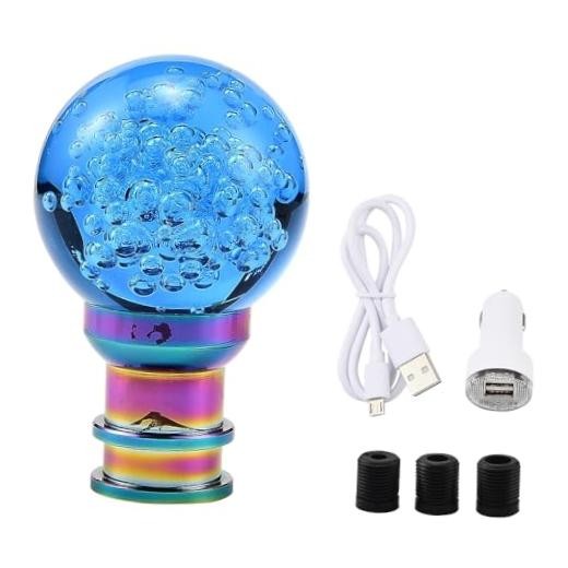 Acrylic Crystal Bubble Ball Shift Knob with Light, Gear Shifter Knob