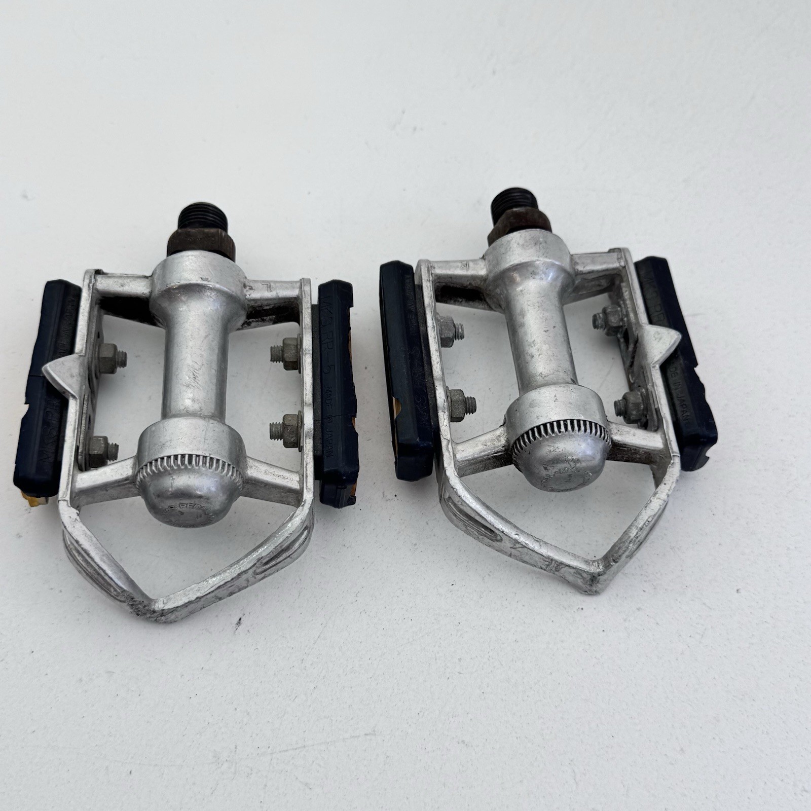 Vintage MKS Road AR-1 Pedals Quill Race Alloy 9/16 in Silver Bike Road Japan A03