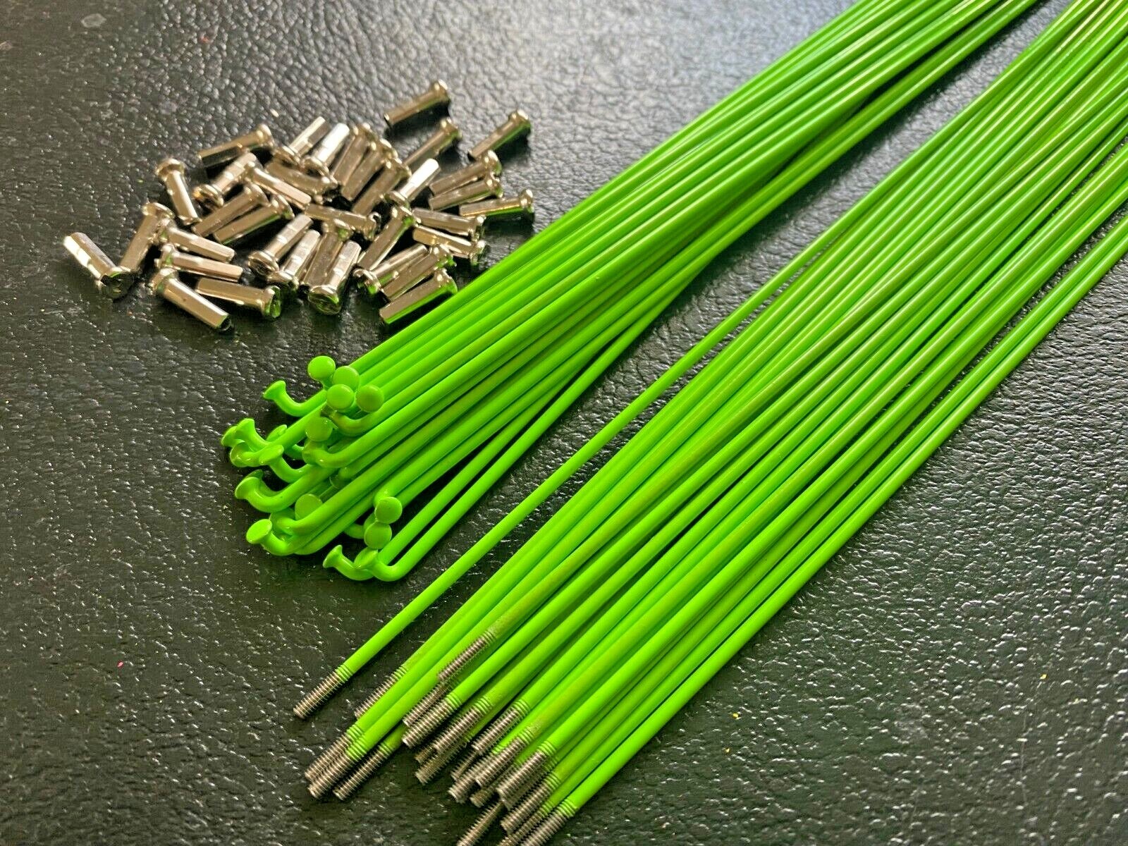 Bicycle Spokes & Nipples – 14G Stainless Steel – FLO GREEN (CHOOSE LENGTH)
