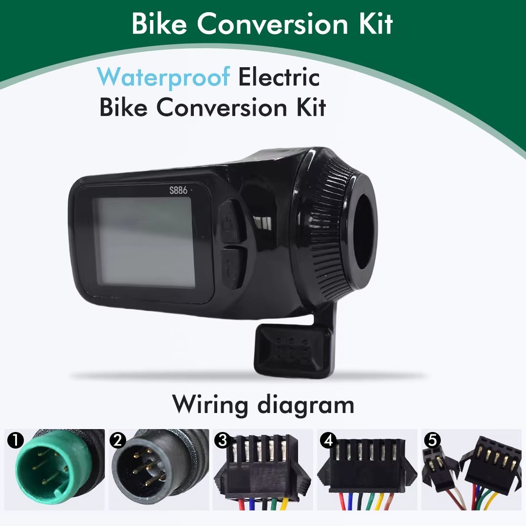 UART 2 S886 Electric Bike LCD Display Dashboard Meter E Scooter Panel UART 2