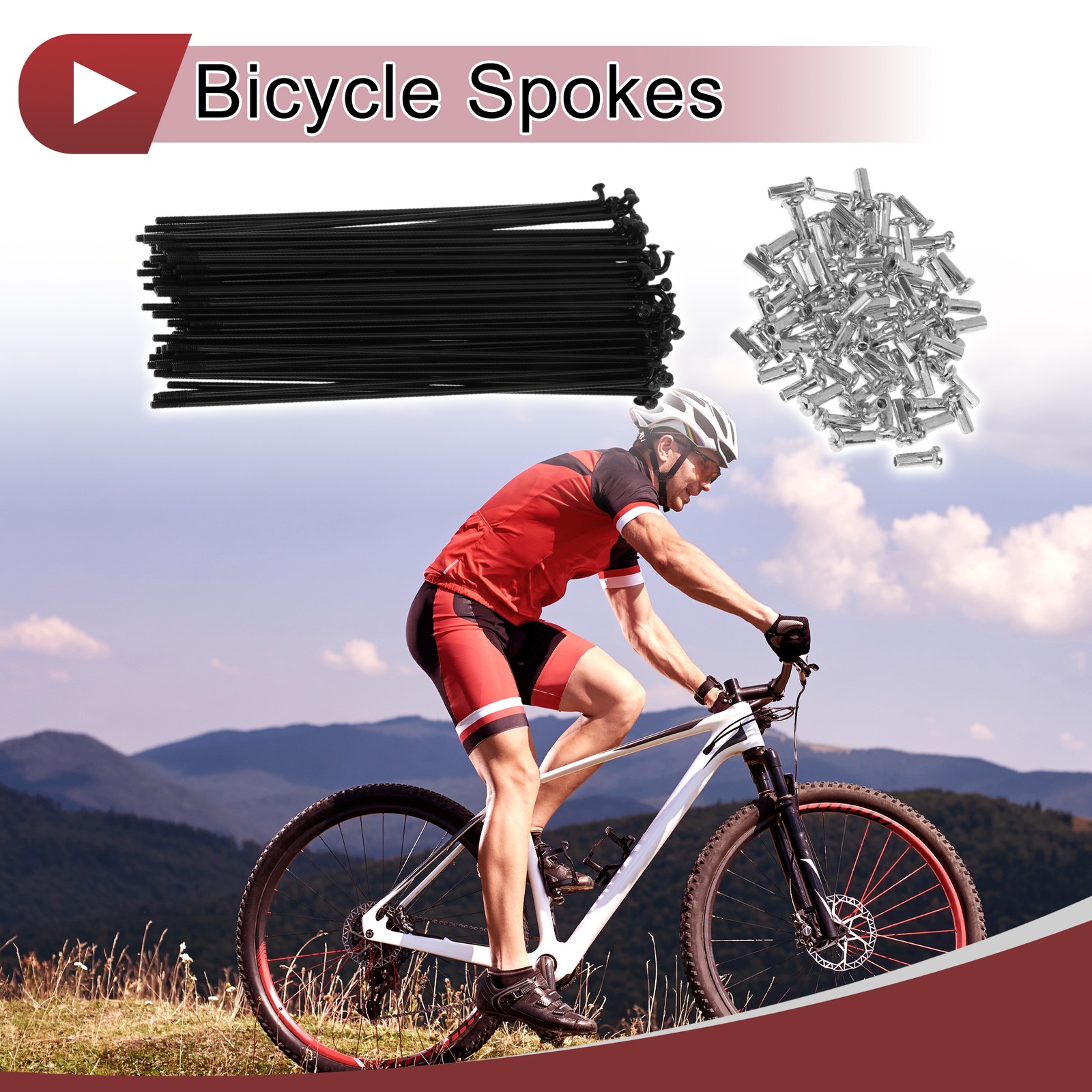 72 Set 14G Bicycle Spoke 139mm Bike Wheel Spoke Carbon Steel Black