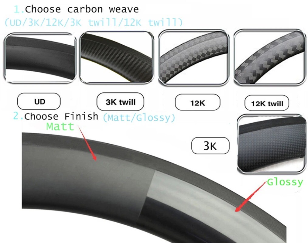 Super Light 700c Carbon Road Bicycle Rim 35mm Depth 26mm Width Clincher Tubeless
