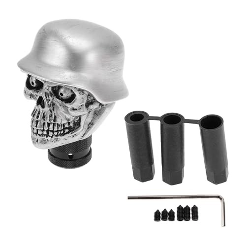 8.6cm Skull Shift Knob Universal Gear Shifter Knob Resin Stick Silver Tone