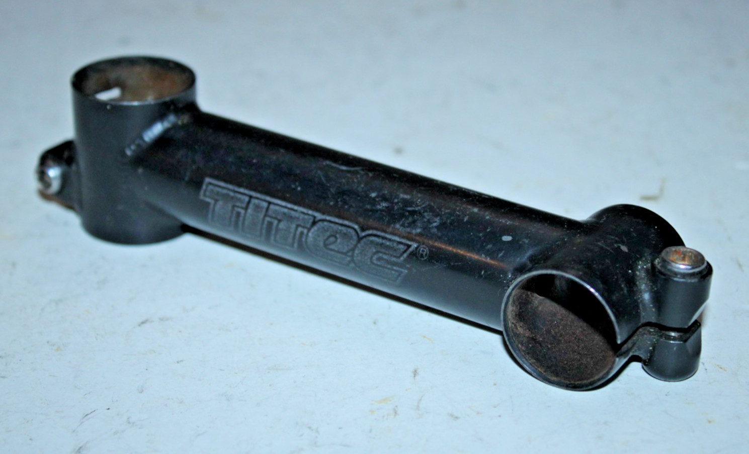 Vintage Titec MTB Bike Stem 1″ Threadless 130mm 0º Rise 25.4mm Black Steel Cafe~
