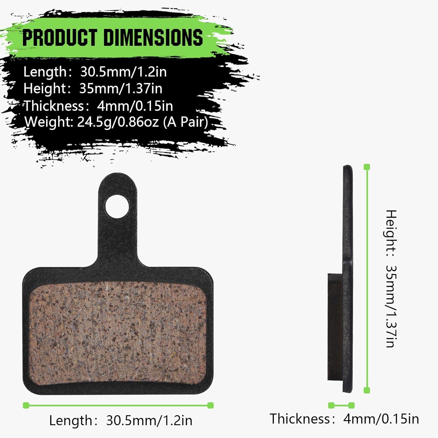 Zacro 2/4 Pairs Bike Brake Pads, Ceramic Bicycle Disc Brake Pads Fit for Tektro
