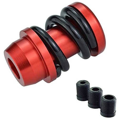 Spring Shifter Knob, Aluminium Alloy Gear Stick Head Manual Auto Black and red