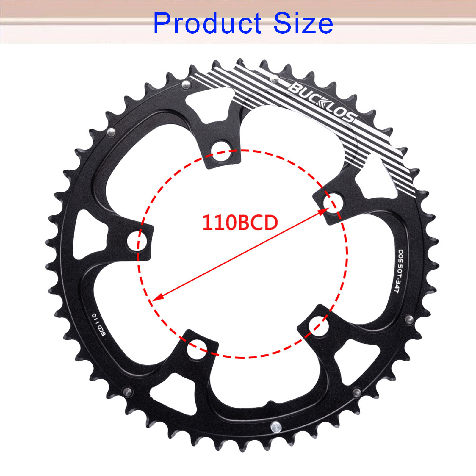 110 BCD Double Chainring 50-34T/52-36T/53-39T Road Bike Round Chain Ring 9-11S