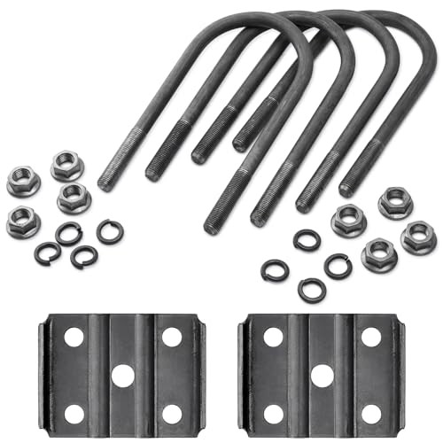 U Bolt Kit for 5,200-7,000 lbs. Trailer Axle, 7 1/8″ Long, 1/2″ 3″ Round
