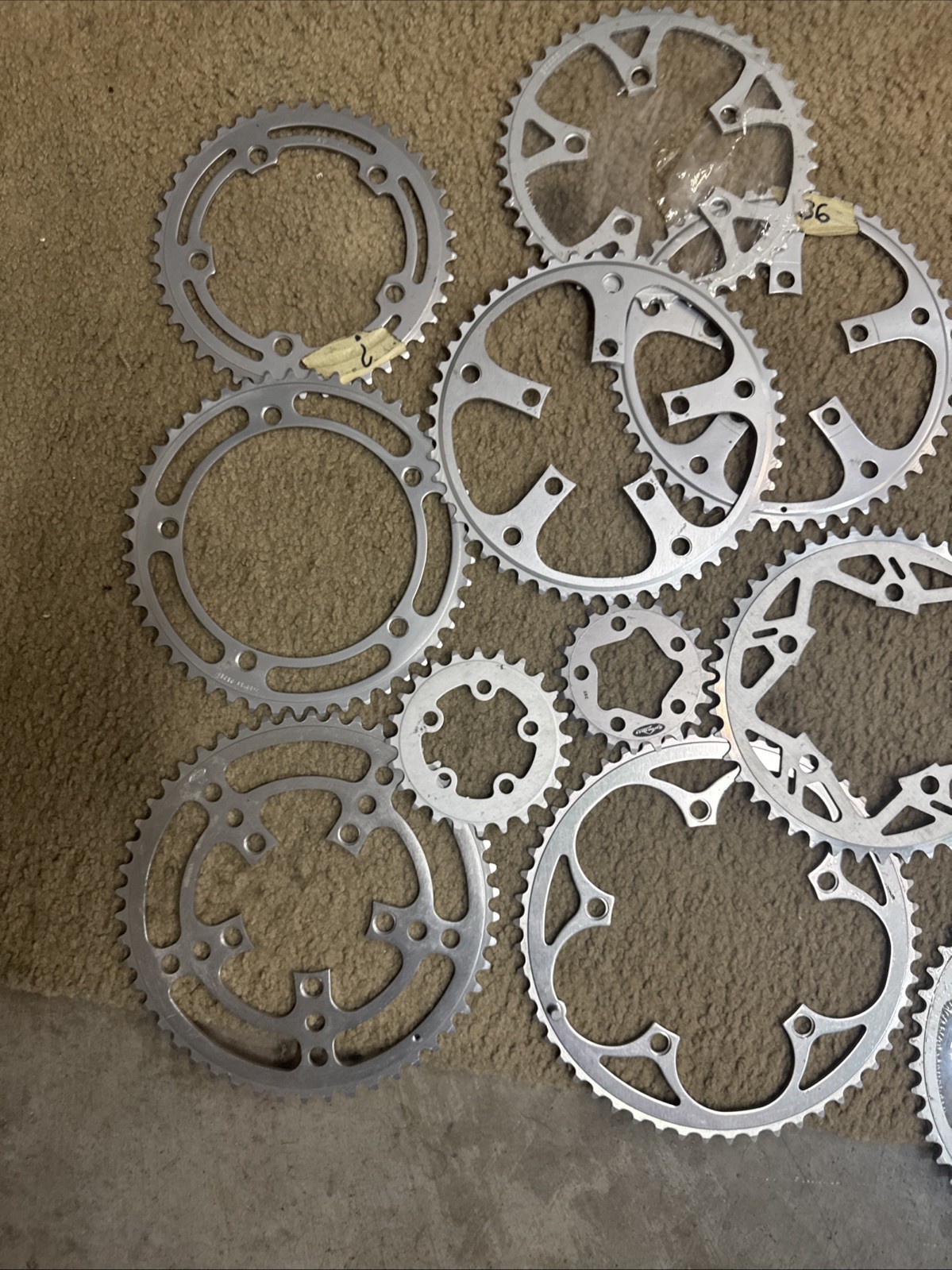 Assorted Vintage Bicycle Chainring Lot Of 13 Most New All Alloy Many Brands