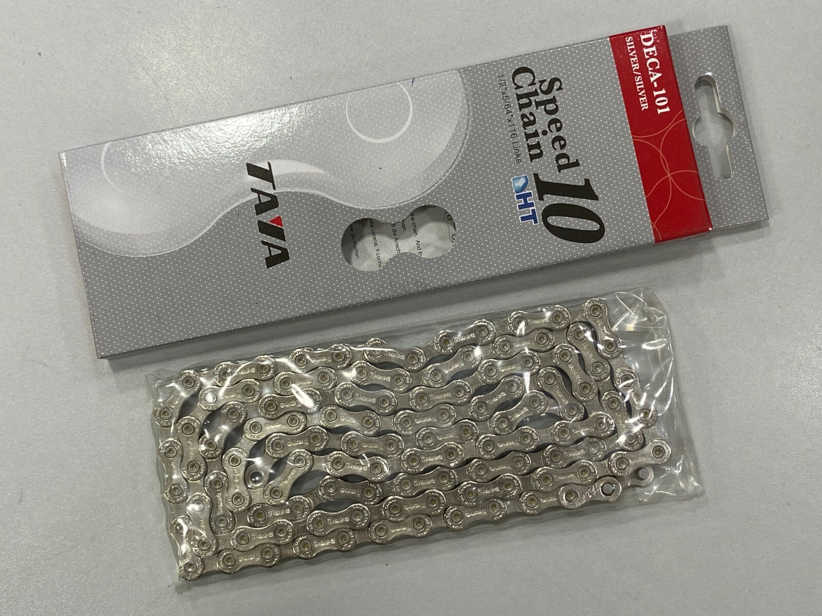 Taya Deca-101 10 speed 1/2 x 5/64 inch Bicycle Chain – 116 Links (Silver)