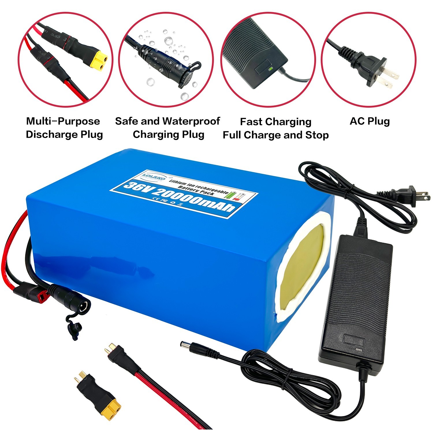 36V 20AH Battery for 200W-1000W Ebike Electric Bicycle Bike Scooter 30A BMS
