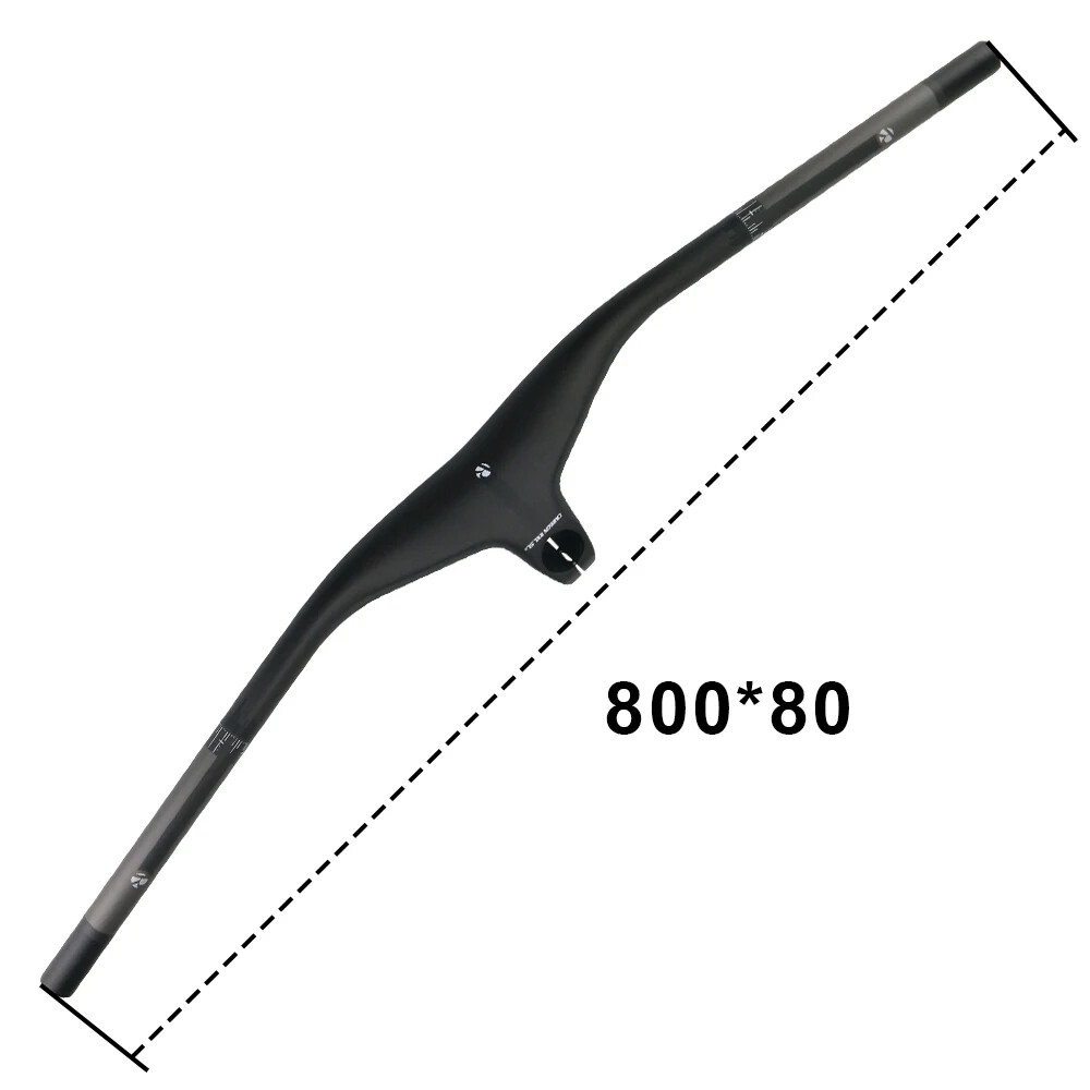Mountain Bike Carbon Fiber Integrated Handlebars with Stem 28.6mm -17 Degree