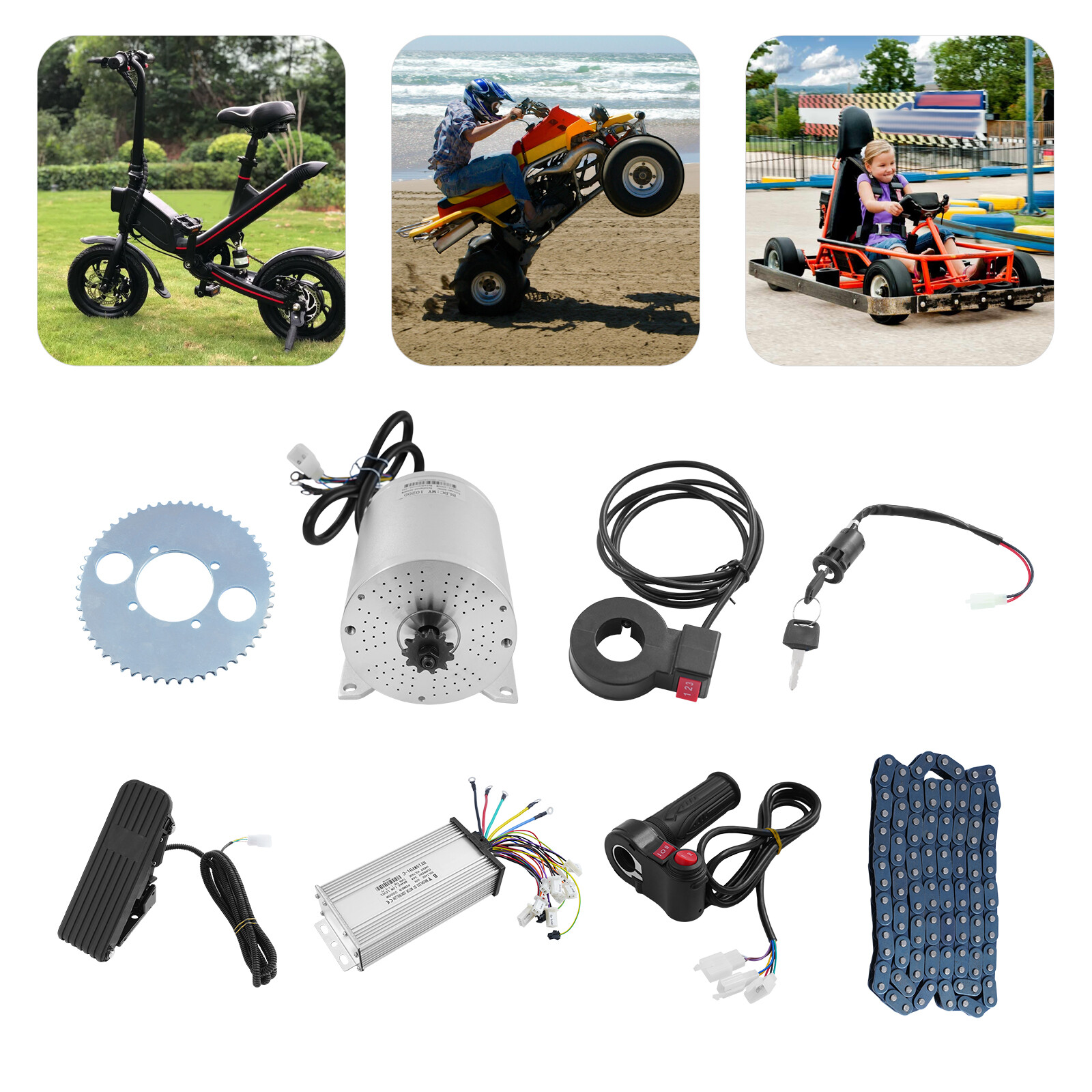 2000W DC Motor Electric Bicycle High Speed Brushless Motor E-Bike Complete Kit
