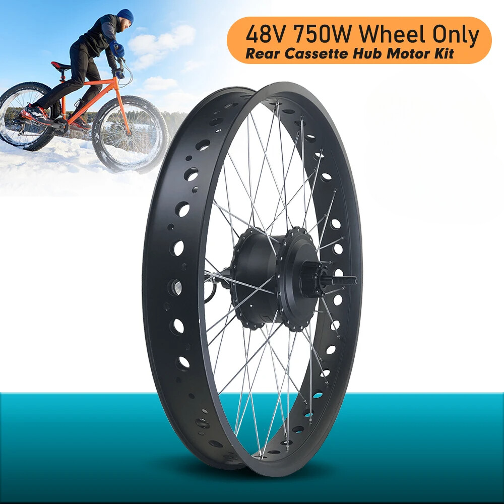 48V 750W 20/24/26in Snow Electric Bike Fat Rear Brushless Gear Hub Motor Wheel