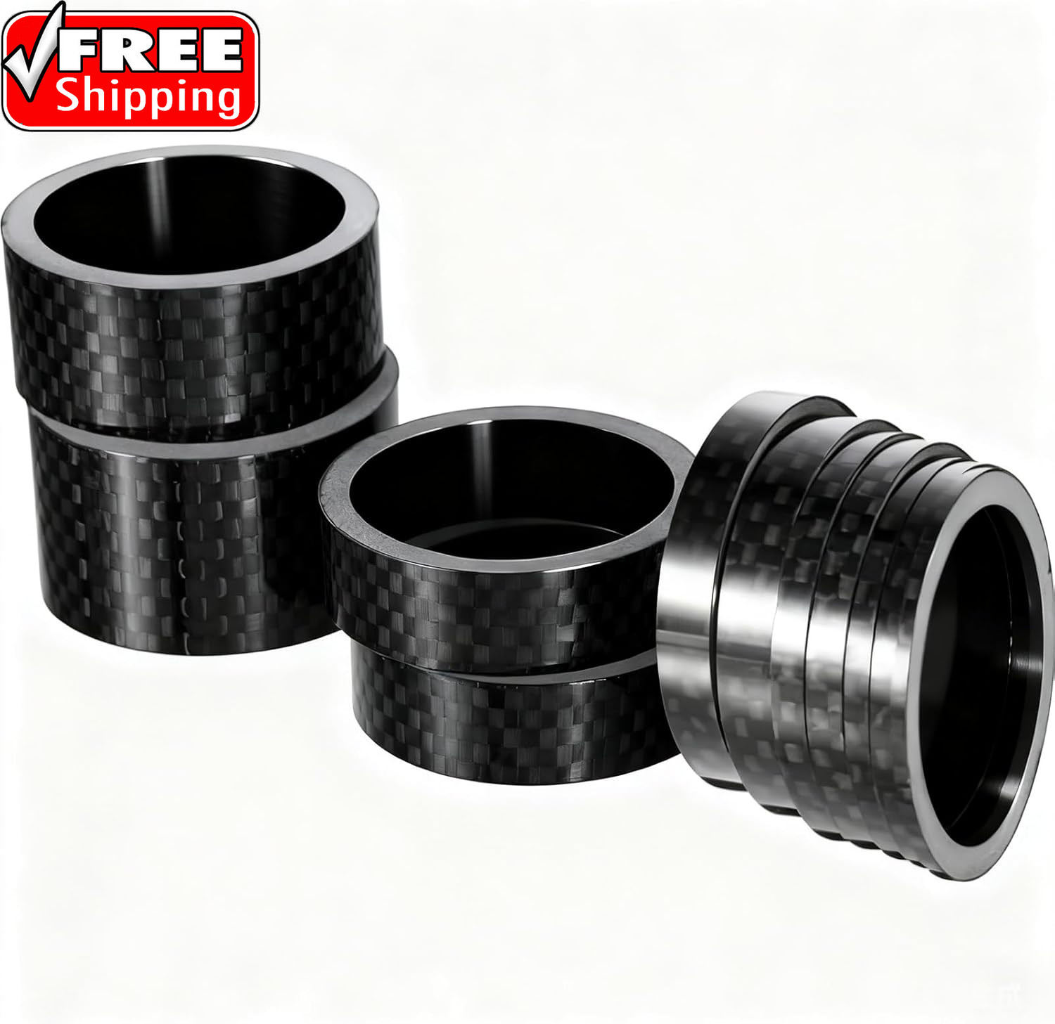 Bike Carbon Fiber Headset Spacer Bicycle 1-1/8 Inch 20 15 10 5 3 2 1 Mm, 7 Size