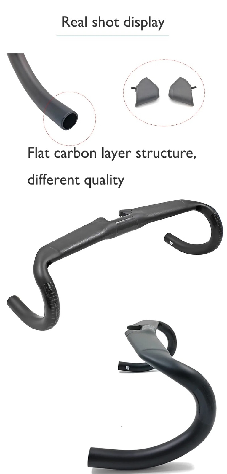 Carbon Fiber Road Handlebar 31.8MM 380/400/420/440MM 16 Degree Cockpit Bike Part