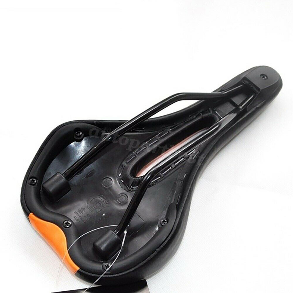 MTB Bicycle Saddle Soft Hollow Comfort Orange Black Road Bike Seat Cushion Pad
