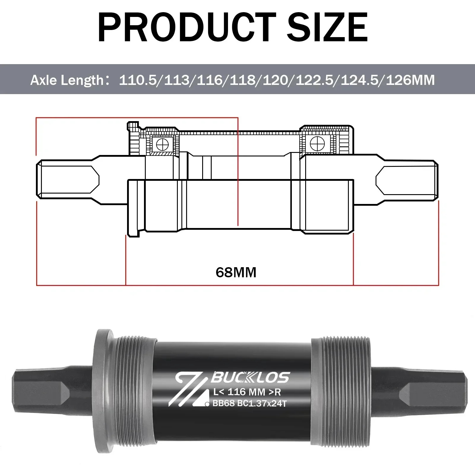 Bike Bottom Bracket Square Hole Road Mountain Bike E-Bike Crank BB BB68 BB80 BB9