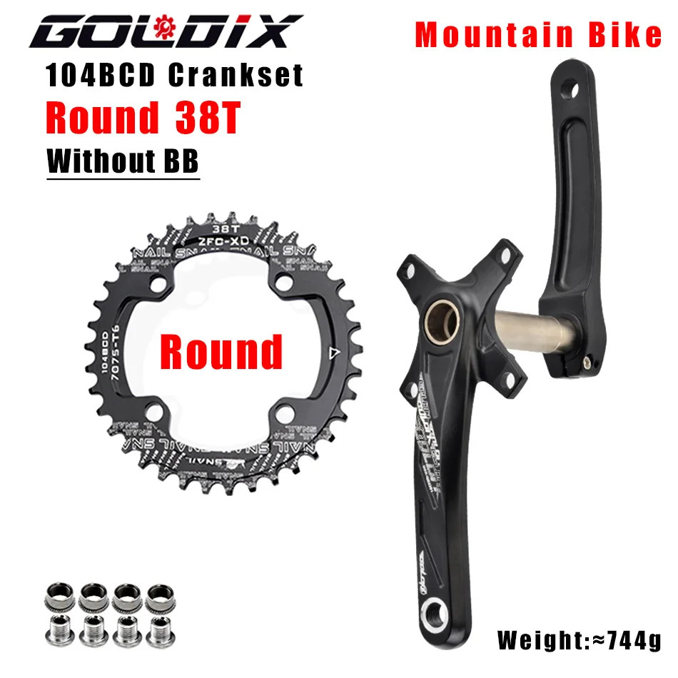 Bicycle Crank Chainring 104BCD MTB Bike Crank Aluminum Alloy with Bottom 170Mm C