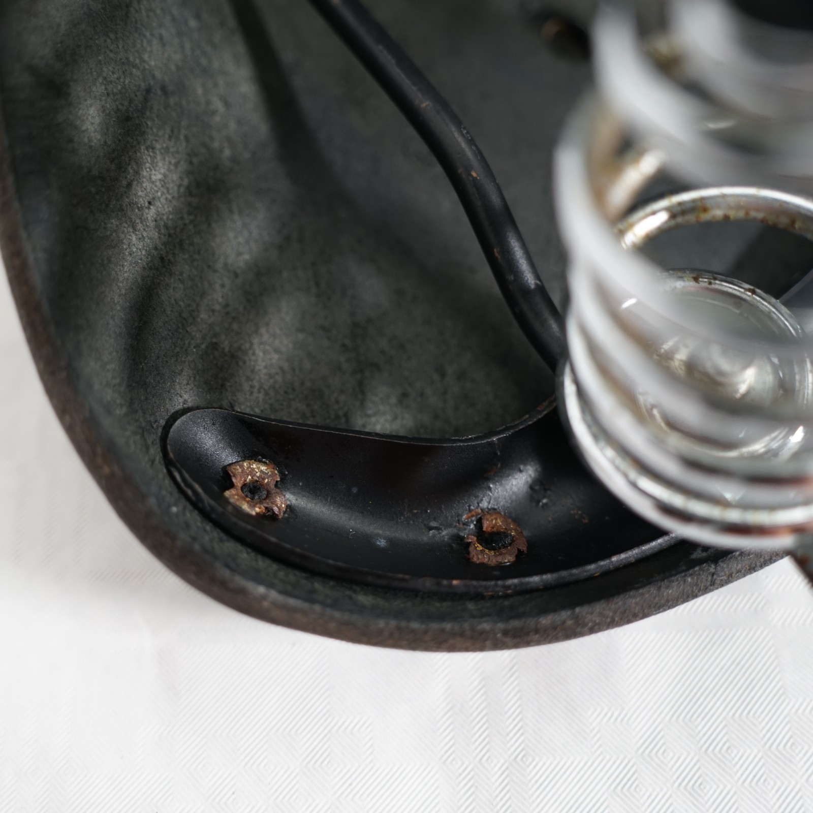 Vintage Brooks B66 Black Leather Bicycle Saddle Suspension Saddle Made in England
