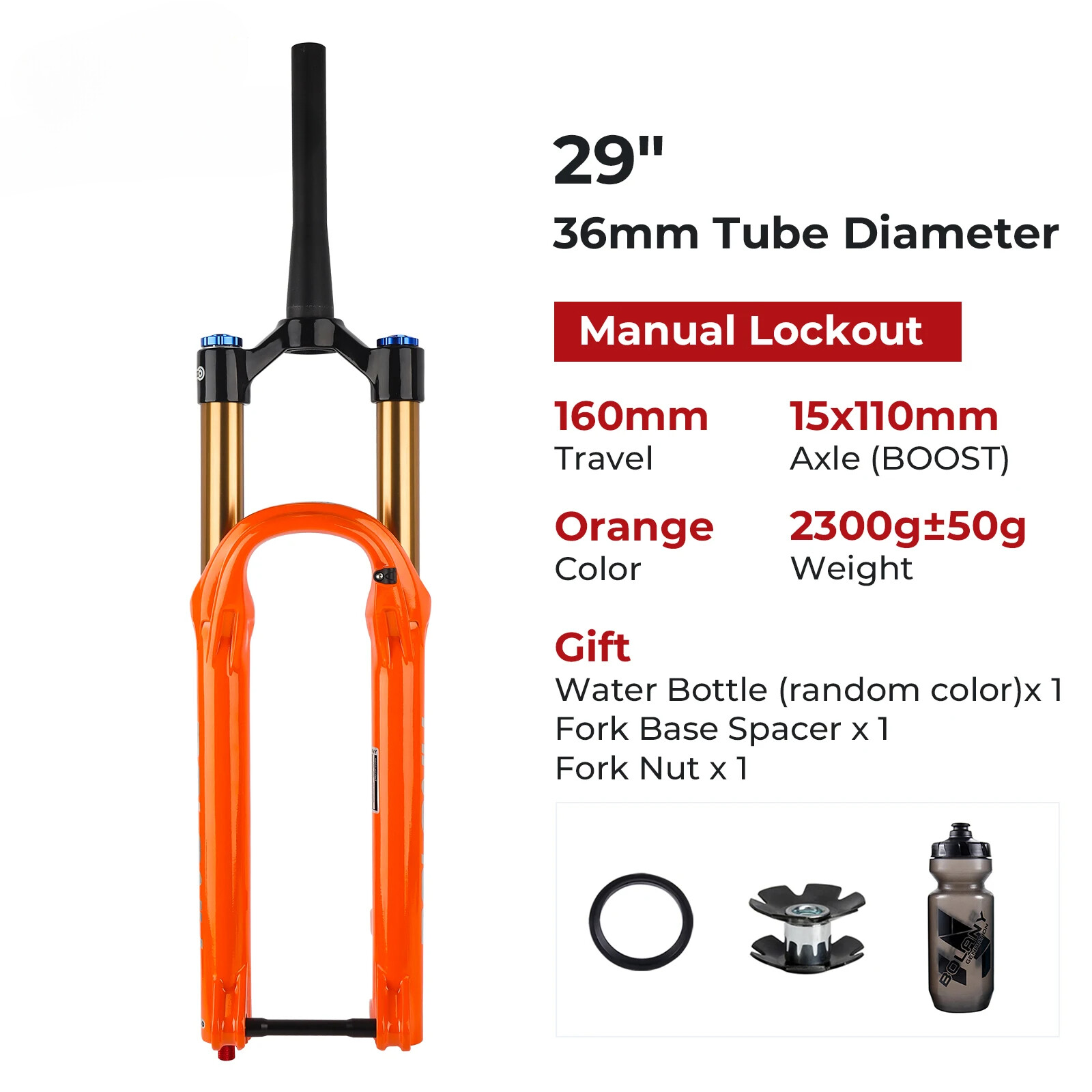 Boost MTB Suspension Air Fork 27.5/29Inch 160mm Travel Damping Adjustable