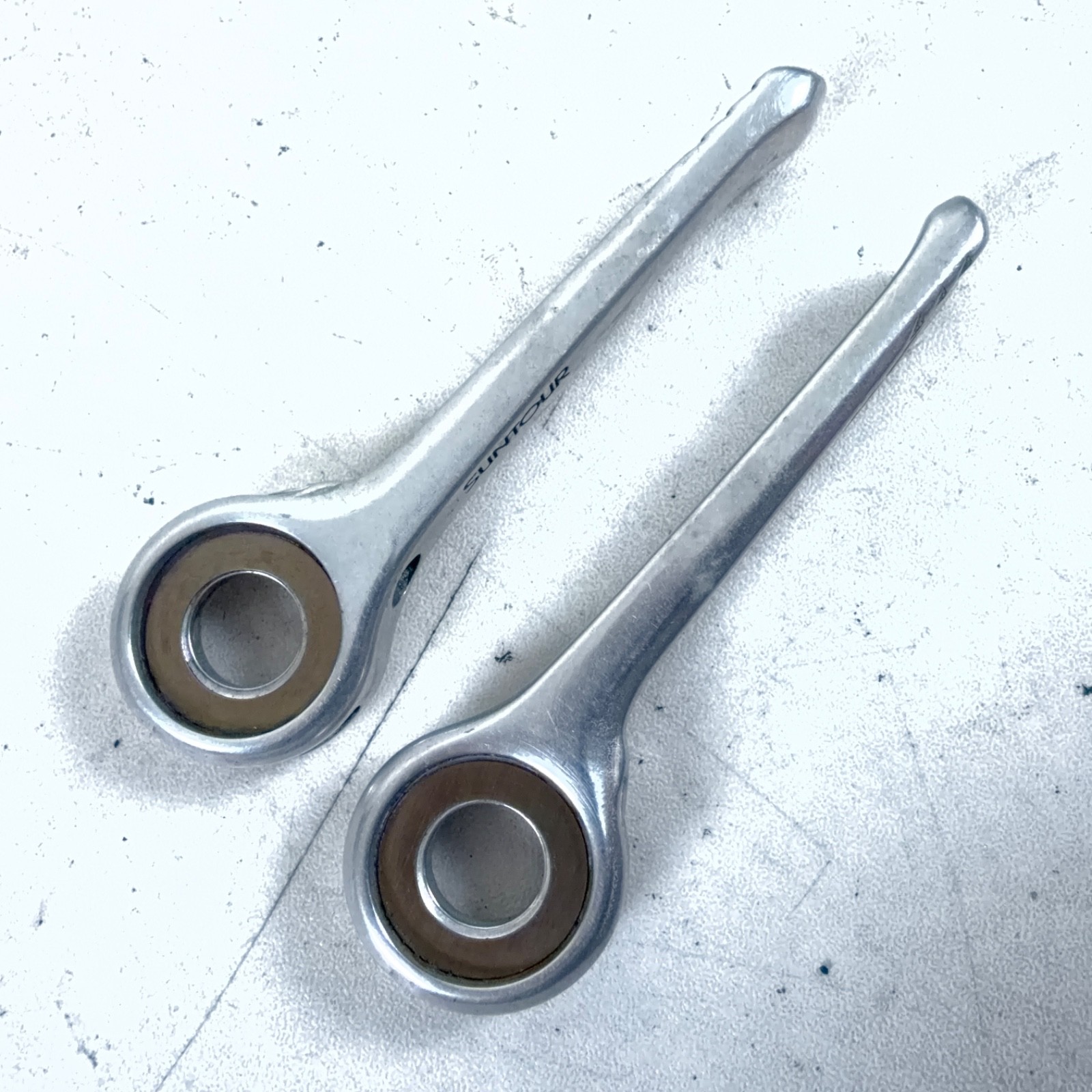 Suntour Vintage Cyclone Friction Downtube Shifter Set, Alloy, Silver, L/R