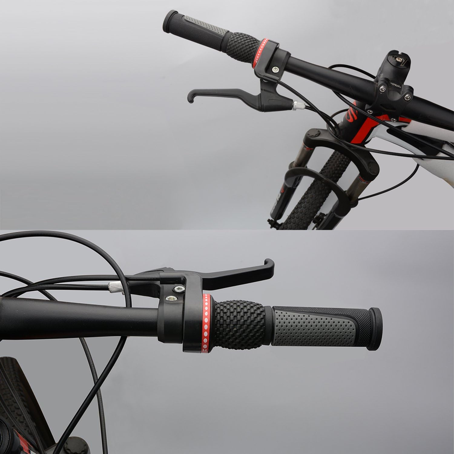 Bike Handlebar Grips,Short Mini Bicycle Handlebar Grips Two-Color Rubber Bike…