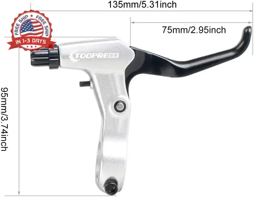 Xiaokeis 1 Pair Bicycle Brake Levers Aluminum Alloy Bicycle Brake Handle Left Ri
