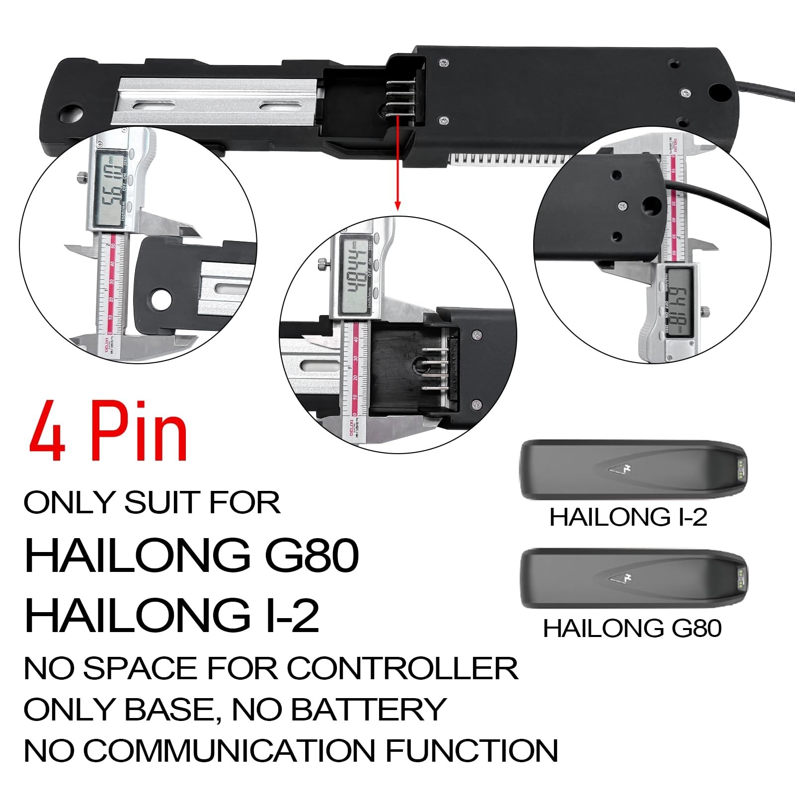 Ebike Battery Mounting Plate Replacement for 4pin Electric Bike, XT60 & Anderson