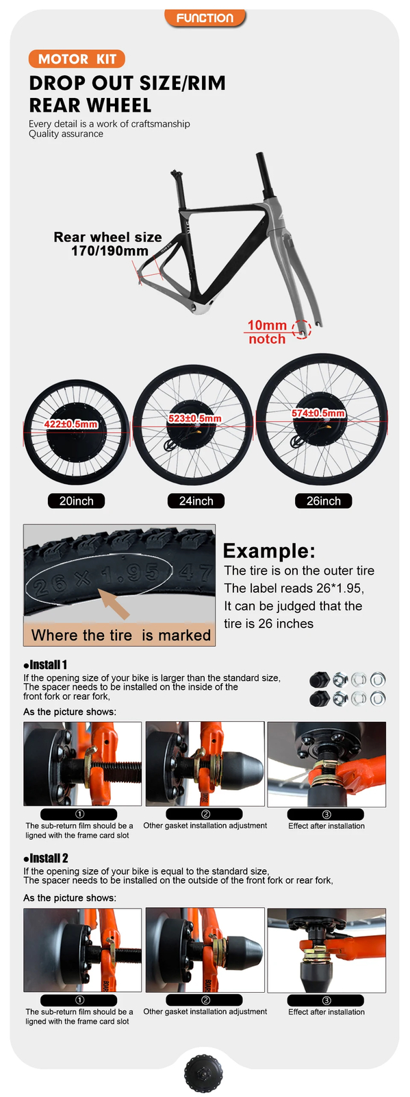 48V 1500W 4.0 Fat Tire Snow Bike Ebike Rear Cassette Hub Motor Wheel Kit