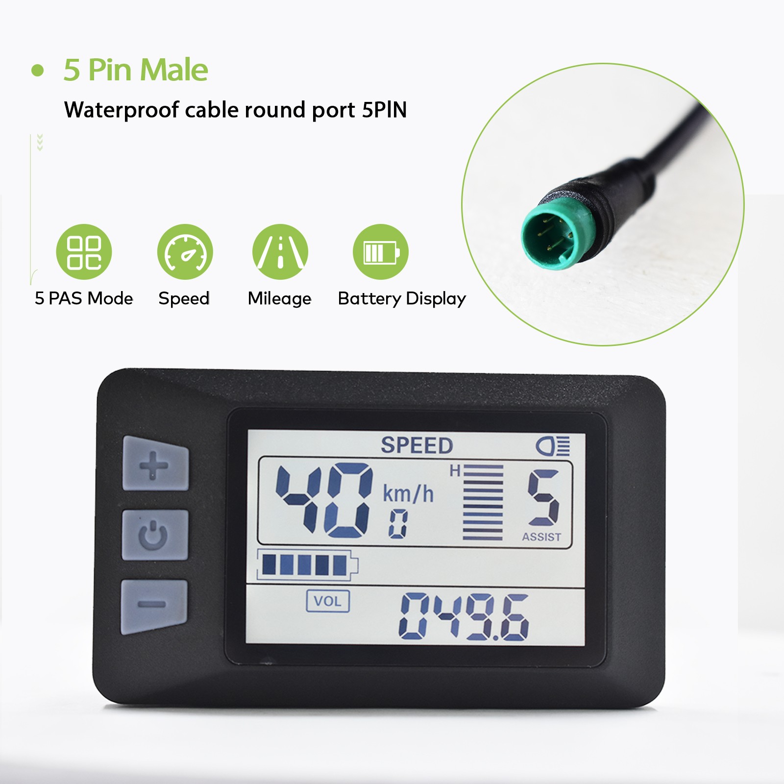 UART2 Wired Bike Computer with Waterproof P3H LCD Speedometer for Mountain Bikes