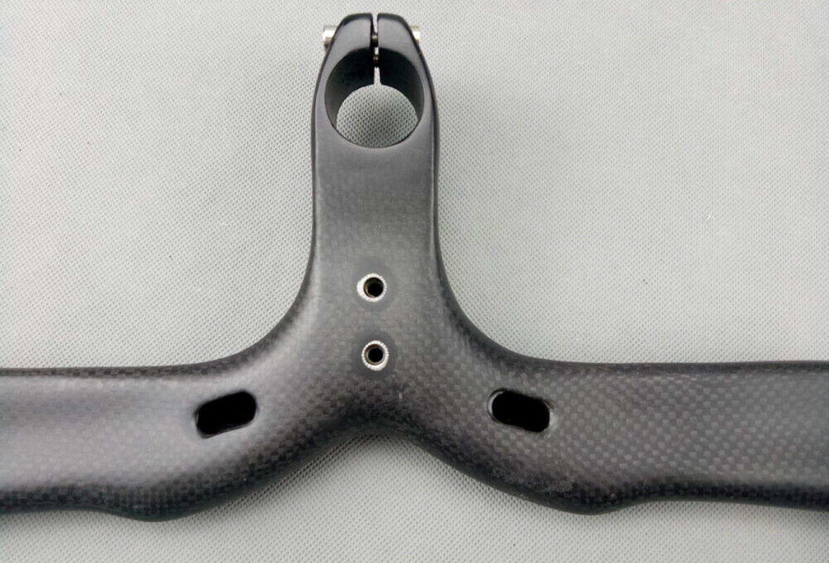 3K Full Carbon Road Bike Drop Bar Bicycle Integrated Bar Stem Handlebars 28.6mm