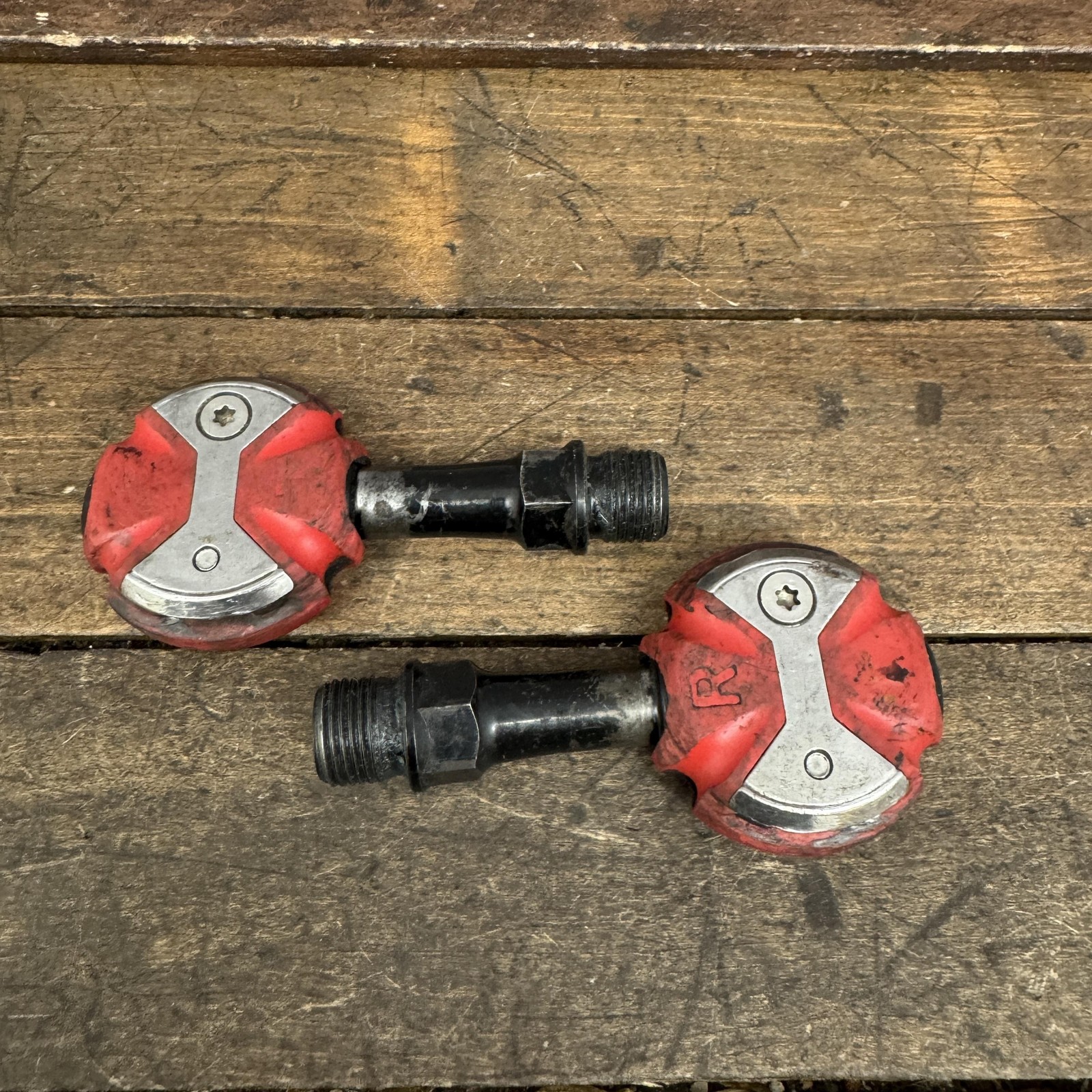 Speedplay Clipless Road Bike Pedals 9/16 Red OrangePair 220g Steel Lollipop