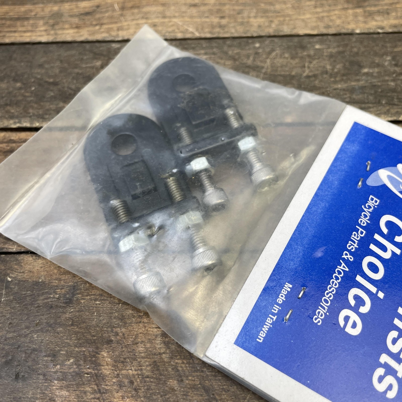 BMX Chain Tensioner NOS 3/8 10mm Pair Black Alloy Dropout Spacer 9001-198