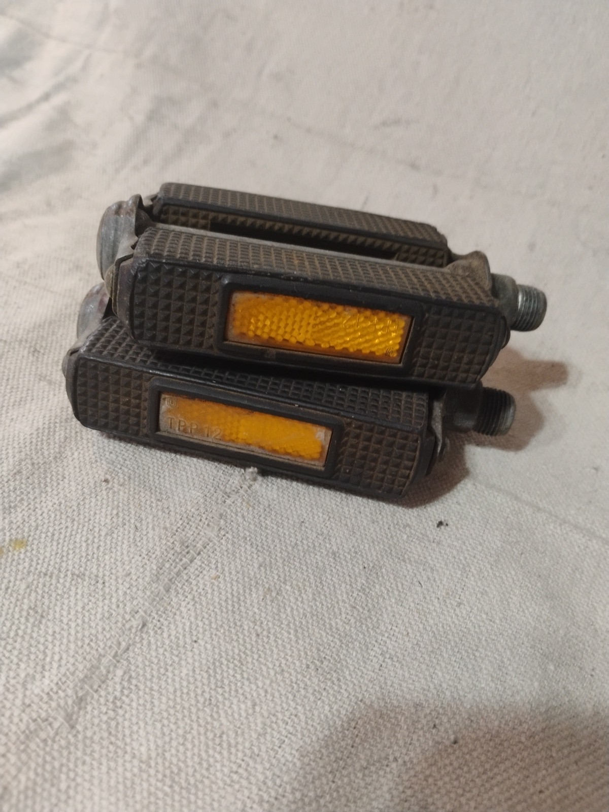 Vintage Black Rubber Block Platform Pedals With Reflectors Made In Germany 9/16″