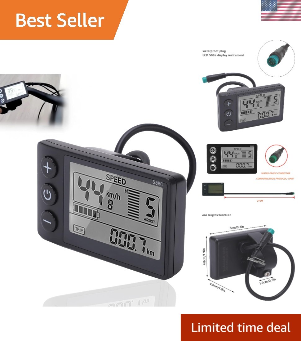 Lightweight LCD Display Meter for Electric Bicycles – Speed Sensor & UART Tech