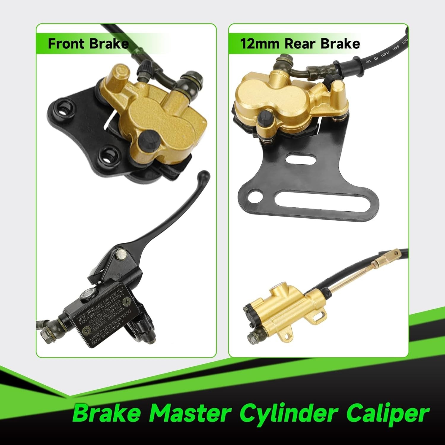Pit Bike Hydraulic Brake Caliper Set for Apollo SSR Tao Tao Coolster 50-125cc