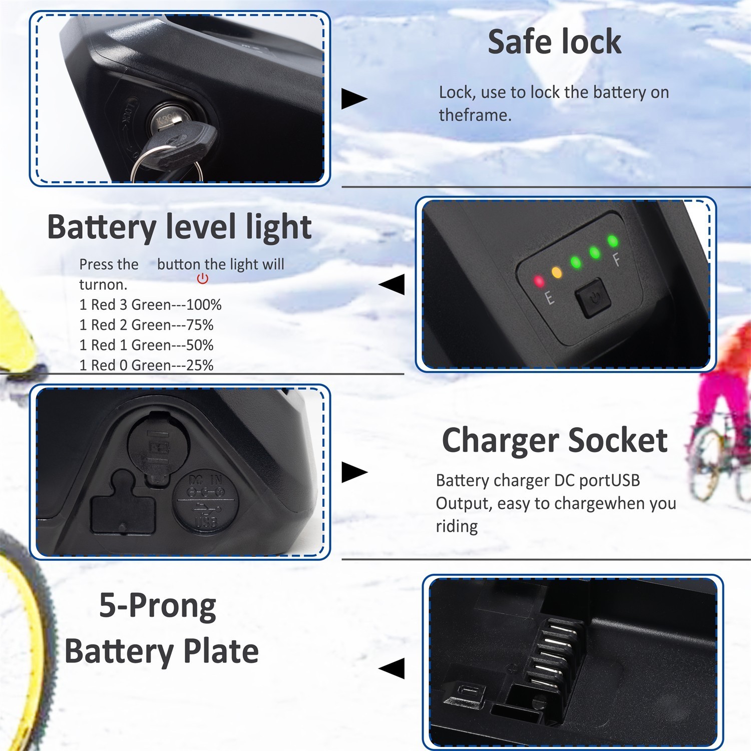 Hailong 36V/48V/52V 10ah/15ah/20ah electric bicycle battery for 2000W Motors