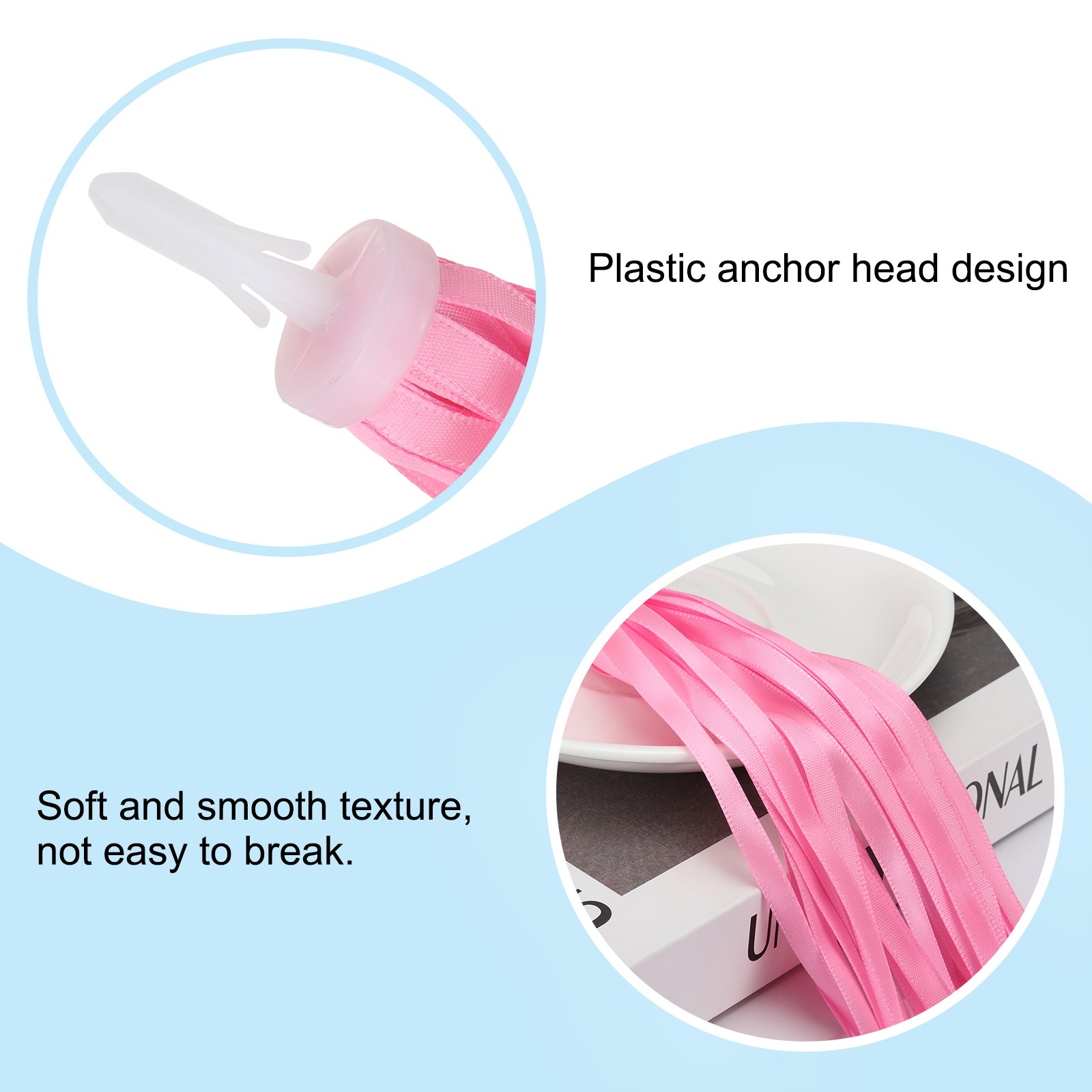 Bike Streamers Scooter Handlebar Tassels Grips Ribbon Pink New