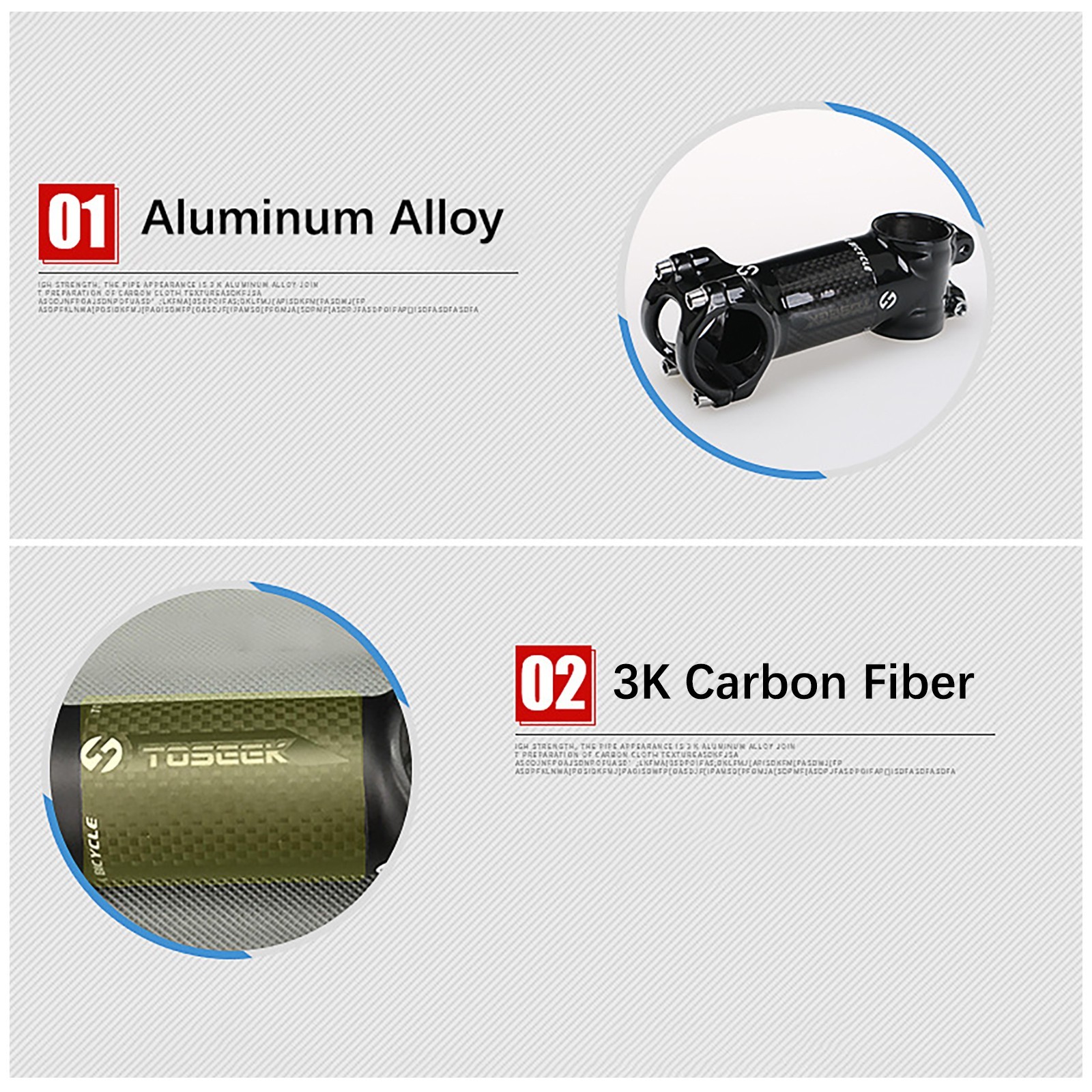 6°/17° Carbon Fiber Bicycle Stem MTB Cycling Aluminum Road Bike Handle Bar Stem